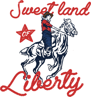 Liberty City Cow 4th of July Sweet Land Liberty Cow Women's Long Sleeve Shirt