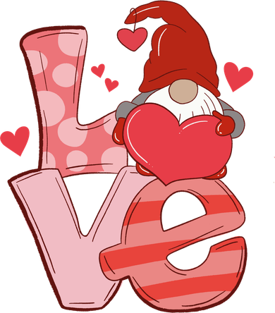 Love Cute Gnome Valentines Day Heart Women's T-Shirt