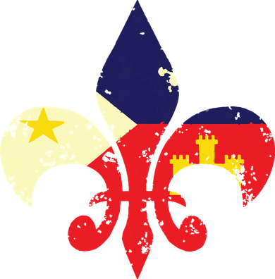 Louisiana Cajun Proud Acadiana Flag Distressed Fleur Coaster