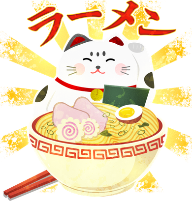 Lucky Cat Ramen Japanese Bucket Hat