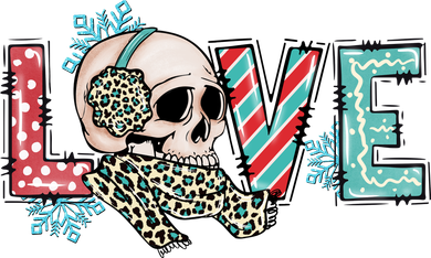 Love Christmas Skull Funny Xmas Hoilday Gift Coaster