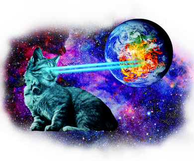 Lazer Cat Blasting In Space Kids Hoodie