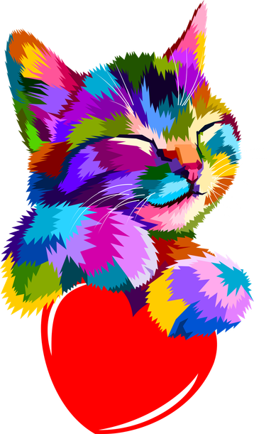 Colorful Cat Full Of Love Kitten Lovers  Women's Tank Top