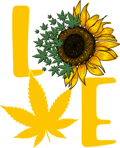 Love Cannabis Sunflower Kids T-Shirt