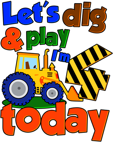Let's Dig And Play I'm 4 Four Today 4th Birthday Party Excavator Coaster