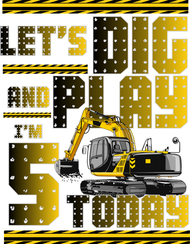 Let's Dig And Play I'm 5 Today 5th Birthday Party Excavator Women's Tank Top