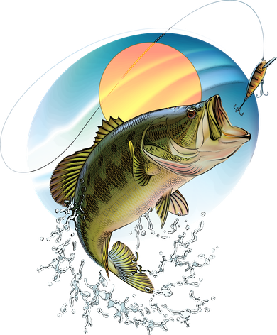 Fishing Leaping Bass  Toddler Hoodie