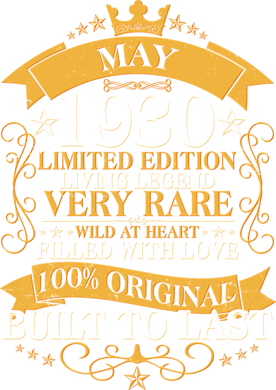 Vintage Limited Edition May 1930 Birthday Long Sleeve Shirt