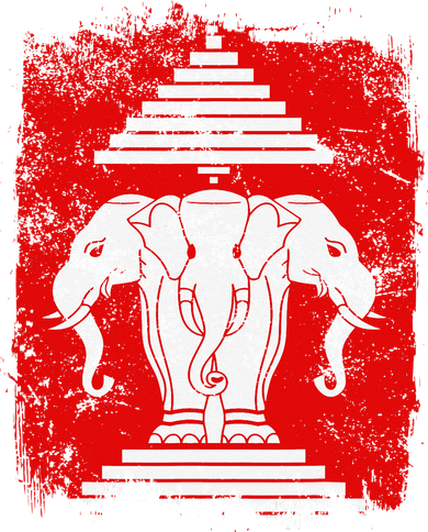 Laos Erawan Three Headed Elephant Kingdom of Laos Button