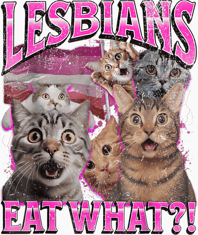 Lesbians Eat What?! Funny Cat Pride Lgbtq Pun Toddler Long Sleeve