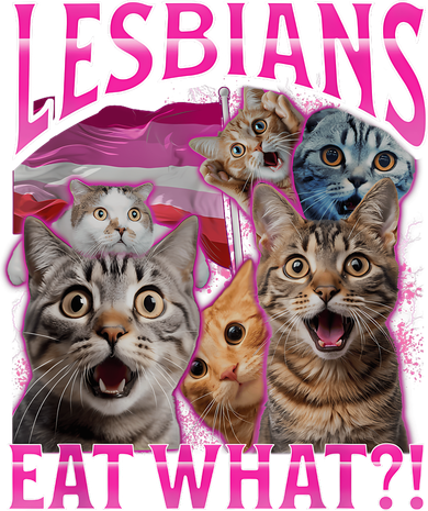 Lesbians Eat What Funny Offensive Cat Bootleg Sarcastic Kids Long Sleeve Shirt