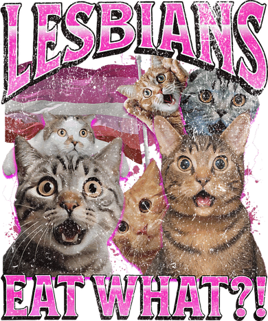 Lesbians Eat What! Funny Cat Lgbtq Pun Bootleg Gift Kids Long Sleeve Shirt