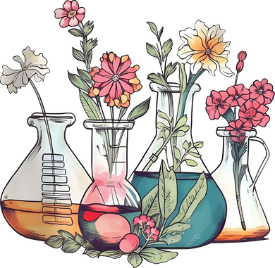 Laboratory Floral Beakers Chemistry Lab Scientist Ornament