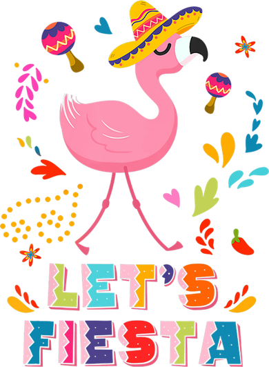 Let's Fiesta Flamingo Cinco De Mayo Button