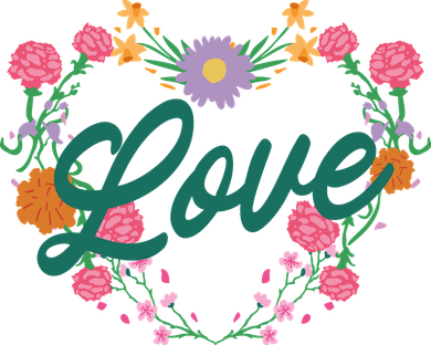 Love Floral Heart Kids T-Shirt