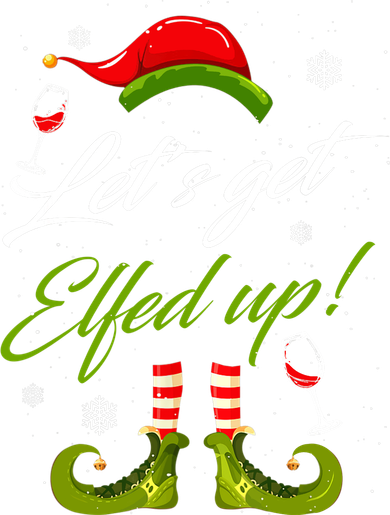 Let's Get Elfed Up Wine Drinking Christmas Hooded Wearable Blanket