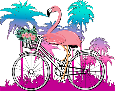 Let's Get Flocked Up Flamingo Riding A Bike Tote Bag