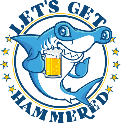 Let's Get Hammered Hammerhead Shark Beer Button