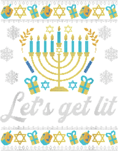 Lets Get Lit Ugly Hanukkah Channukah Backpack