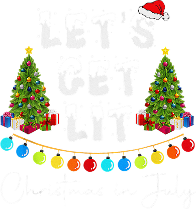 Let's Get Lit Christmas In July Kids Long Sleeve Shirt