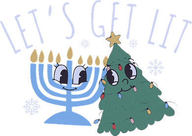 LetS Get Lit Chrismukkah Hanukkah Christmas Matching Family Doggie Tank