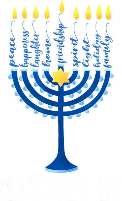 Lets Get Lit Happy Hanukkah Menorah Jewish Toddler T-Shirt