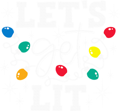 Let's Get Lit Drinking Santa Hat Christmas Lights Funny  Women's V-Neck T-Shirt