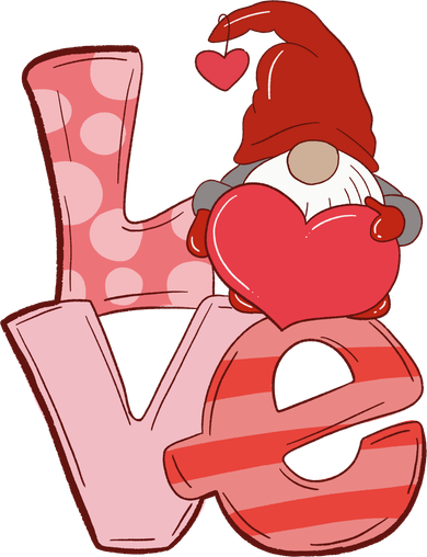 Love Gnome Valentines Day Cute Gift Kids T-Shirt