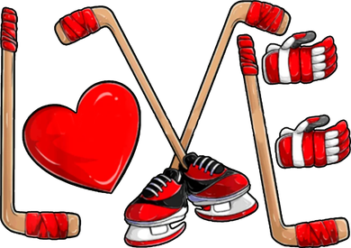 Love Hockey Cute Valentines Polo