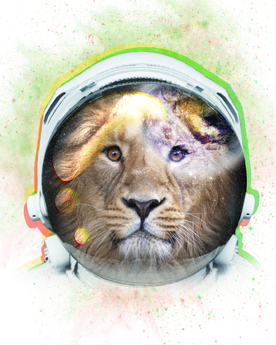 King Of The Universe Lion Space Astronaut Helmet Tote Bag