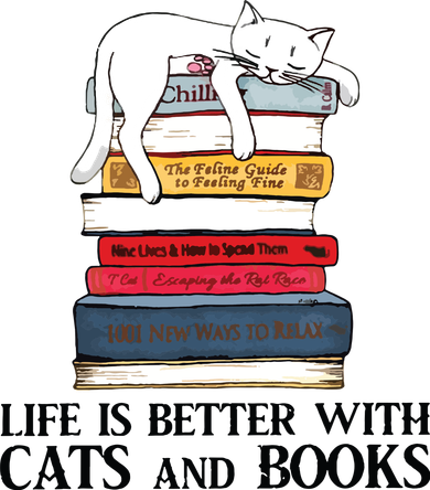 Life Is Better With Cats And Books Cat Book Women's Sweatshirt