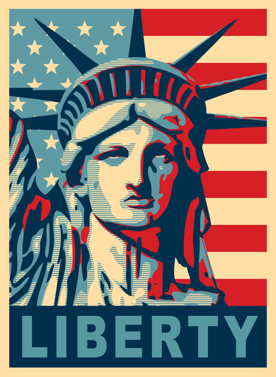 American Flag Statue Of Liberty Beanie
