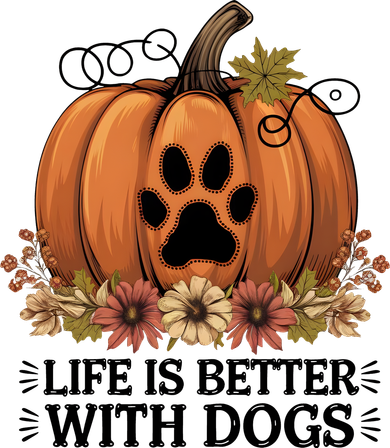 Life Is Better With Dogs Fall Pumpkins Women's Long Sleeve Shirt