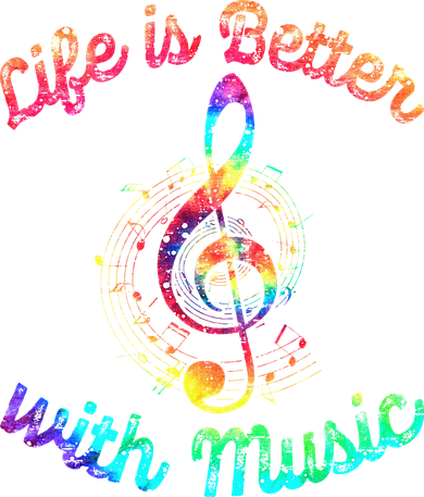 Life Is Better With Music Notes Symbol Tie Dye Musician Women's Dry Zone Grid Polo
