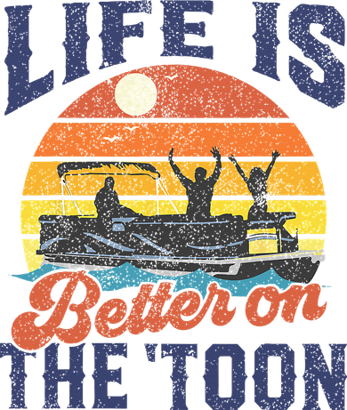 Life Is Better On The Toon Pontoon Boat Boating Fathers Gift Kids Hoodie