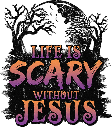 Life Is Scary Without Jesus Funny Halloween Christian Kids Sweatshirt