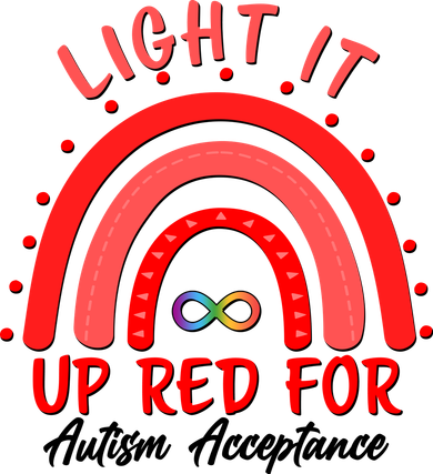 Light It Up Red For Autism Acceptance Red Rainbow Women's Sweatshirt