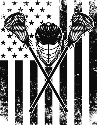 Lacrosse LAX American Flag Toddler Long Sleeve