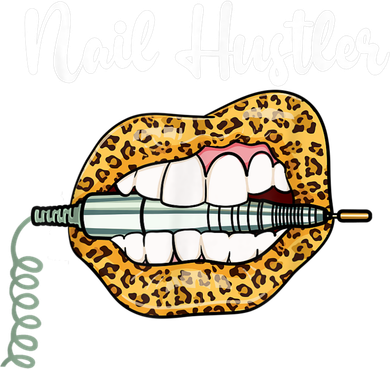 Leopard Lips With Nail Technician Drill Cool Nail Hustler Ceramic Ornament