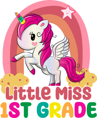 Little Miss 1st Grade Rainbow Unicorn Toddler T-Shirt