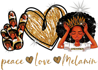 Love My Melanin Gift Black Owned Business Peace Love Melanin Gift Kids Sweatshirt