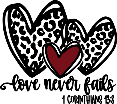Love Never Fails Valentines Day Couples Tee Leopard Heart Gift Mousepad