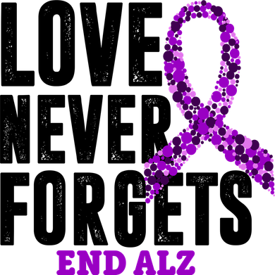 Love Never Forgets End Alzheimer Awareness Tote Bag