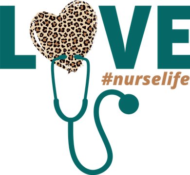 Love Nurse Life Leopard Heart Kids T-Shirt