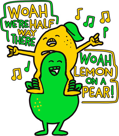 Lemon On A Pear Funny Meme Button