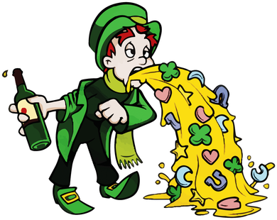 Leprechaun Puking St. Patrick's Day Drinking Coaster