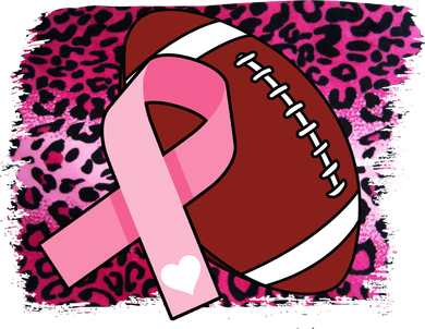 Leopard Pink Ribbon Breast Cancer Football Button