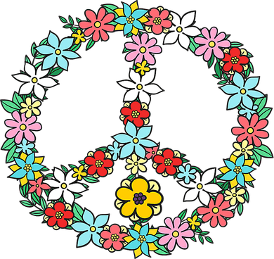 Love Peace Sign 60s 70s Dye Tie Dye Peace hippy tee Doggie Tank