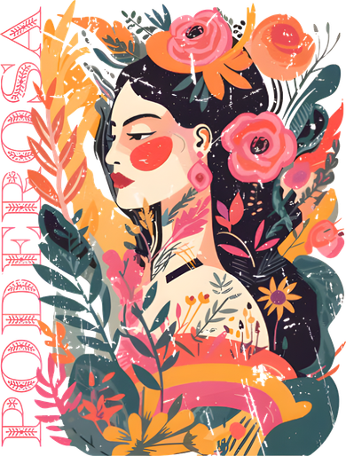Latina Poderosa Vintage Retro Floral Golf Towel