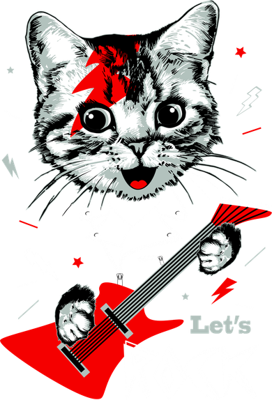 Lets Rock Cat Rock Band Guitar Rock And Roll Toddler Sweatshirt